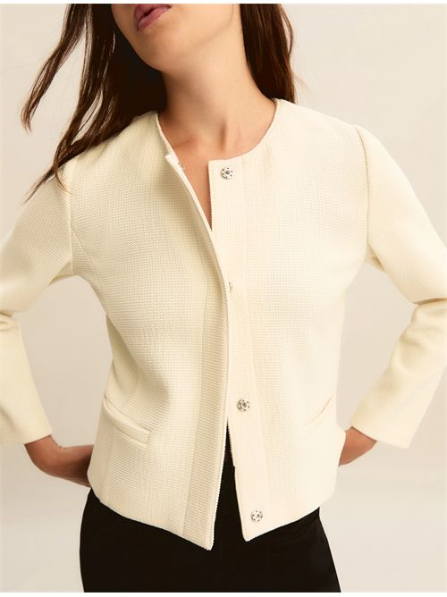 Giacca corta in stuoia - BIANCO LANA EMME MARELLA | EMMMOLI555/001